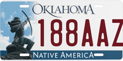 OK license plate 188AAZ