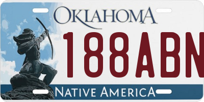 OK license plate 188ABN