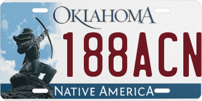 OK license plate 188ACN