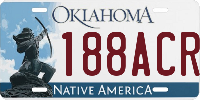 OK license plate 188ACR