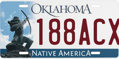 OK license plate 188ACX