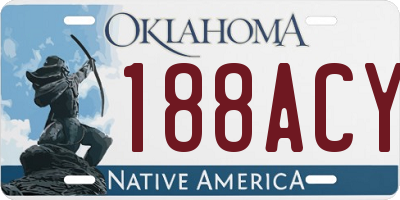 OK license plate 188ACY