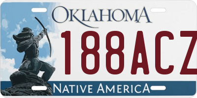 OK license plate 188ACZ