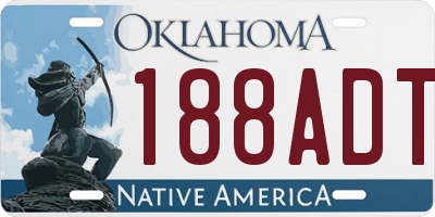 OK license plate 188ADT