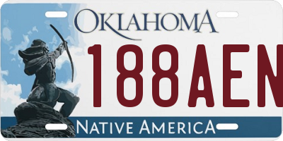 OK license plate 188AEN