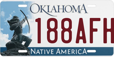OK license plate 188AFH