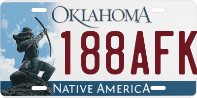 OK license plate 188AFK