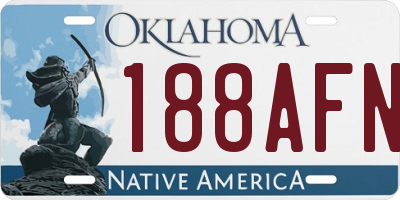 OK license plate 188AFN