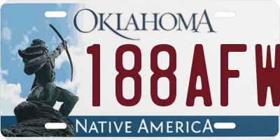OK license plate 188AFW