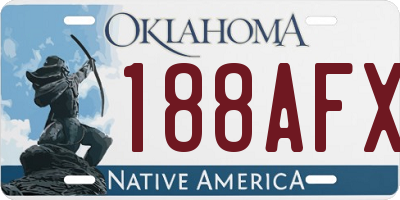 OK license plate 188AFX