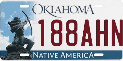 OK license plate 188AHN