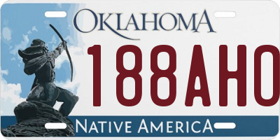 OK license plate 188AHO