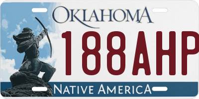 OK license plate 188AHP
