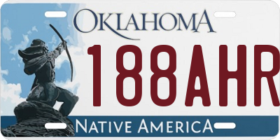 OK license plate 188AHR