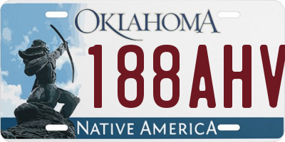 OK license plate 188AHV