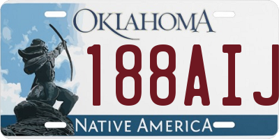 OK license plate 188AIJ