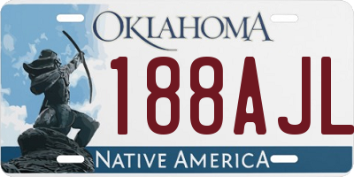 OK license plate 188AJL