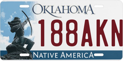 OK license plate 188AKN