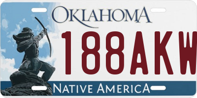 OK license plate 188AKW