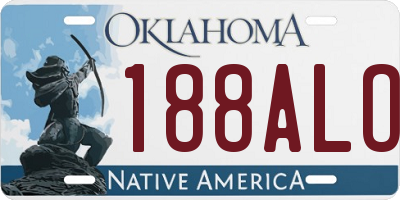 OK license plate 188ALO