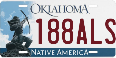 OK license plate 188ALS