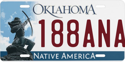 OK license plate 188ANA