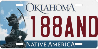 OK license plate 188AND