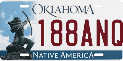 OK license plate 188ANQ