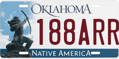 OK license plate 188ARR