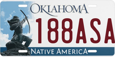 OK license plate 188ASA