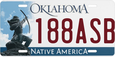 OK license plate 188ASB