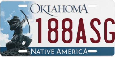 OK license plate 188ASG