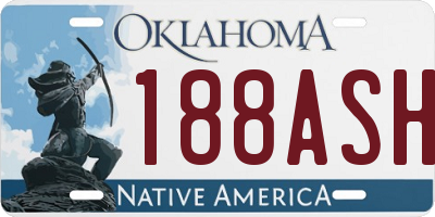 OK license plate 188ASH