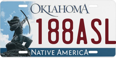 OK license plate 188ASL