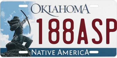 OK license plate 188ASP