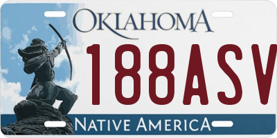 OK license plate 188ASV