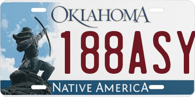 OK license plate 188ASY