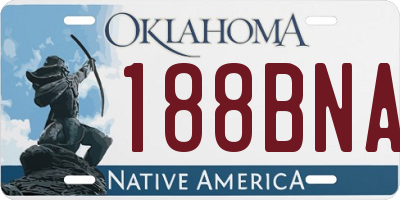 OK license plate 188BNA