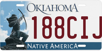 OK license plate 188CIJ