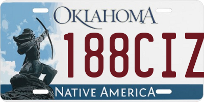 OK license plate 188CIZ
