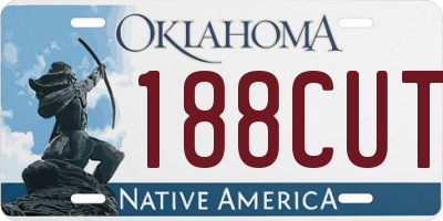 OK license plate 188CUT
