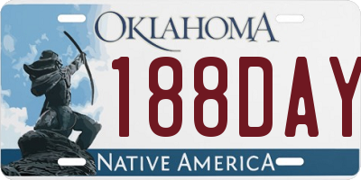 OK license plate 188DAY