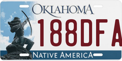 OK license plate 188DFA