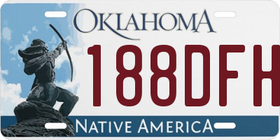 OK license plate 188DFH