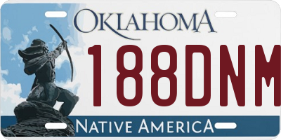 OK license plate 188DNM