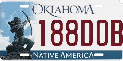 OK license plate 188DOB