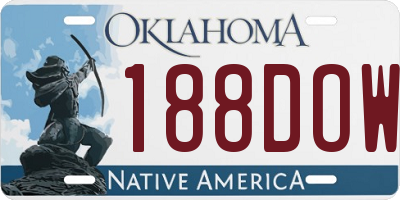 OK license plate 188DOW