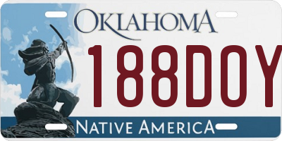 OK license plate 188DOY