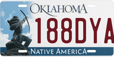 OK license plate 188DYA