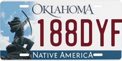 OK license plate 188DYF